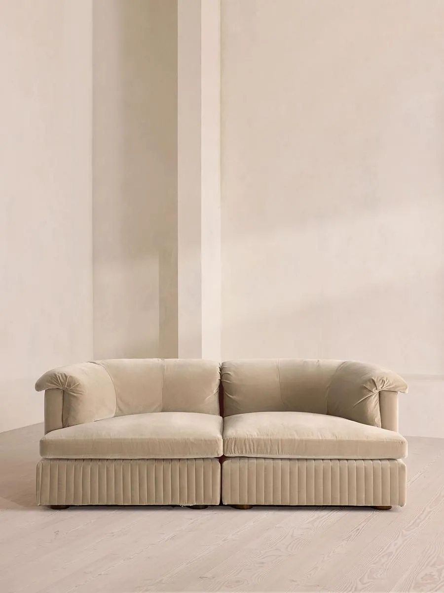 Oona Modular Sofa, Three Seater, Velvet, Oyster
