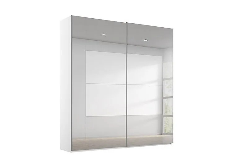 Rio 181cm 2 Door Sliding Wardrobe with Premium Interior Fittings Package - Alpine White