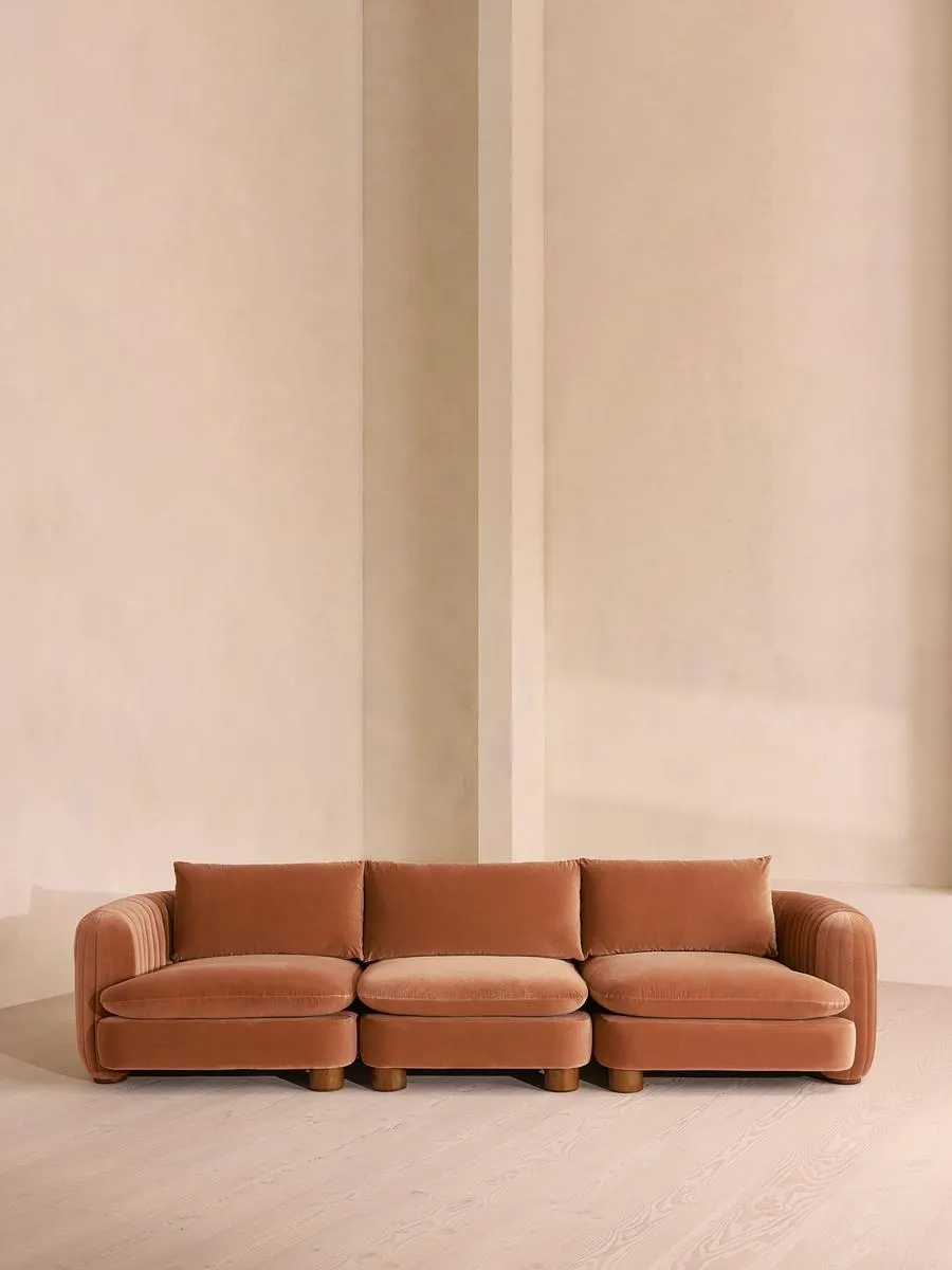 Vivienne Deeper Sit Modular Sofa, Four Seater, Velvet Antique Rose