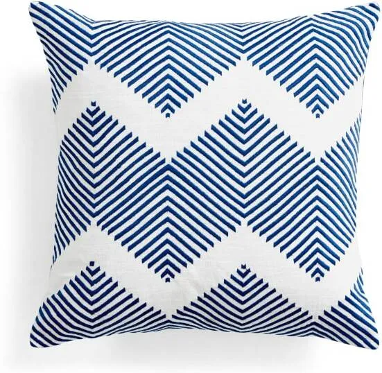 Ryker Embroidered Cushion 45 x 45 cm, Blue