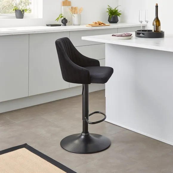 Shea Adjustable Height Barstool, Velvet