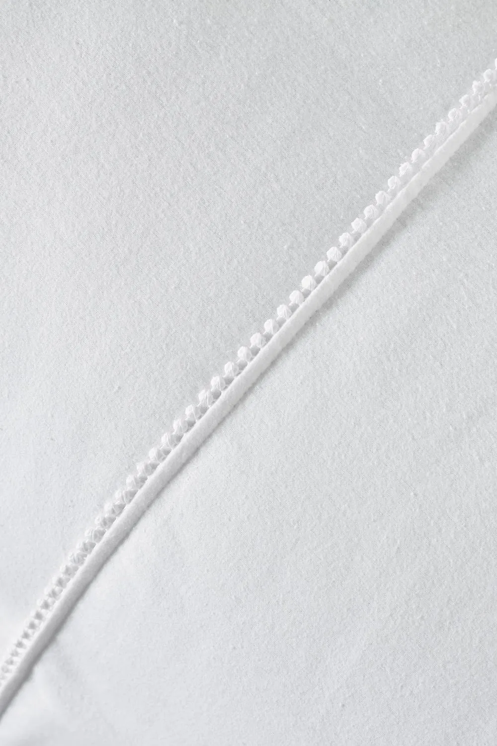 Catherine Lansfield 'Brushed Pom Pom' Cotton Duvet Cover Set in White 3