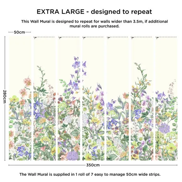 Floral Garden Lilac Wall Mural 4