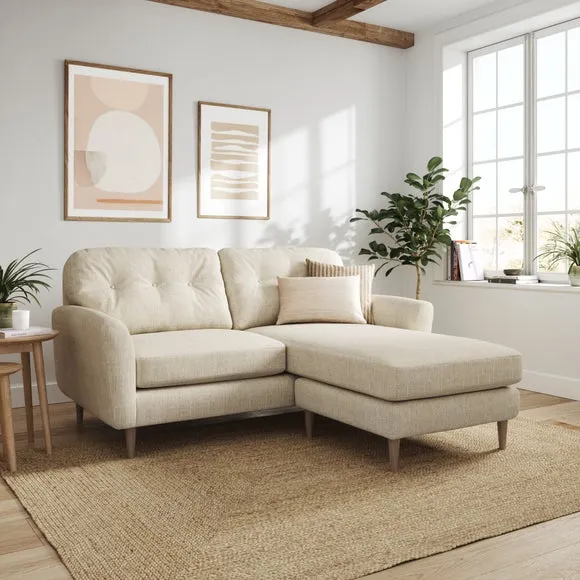 Sven Chunky Tonal Weave Reversible Corner Chaise Sofa 1