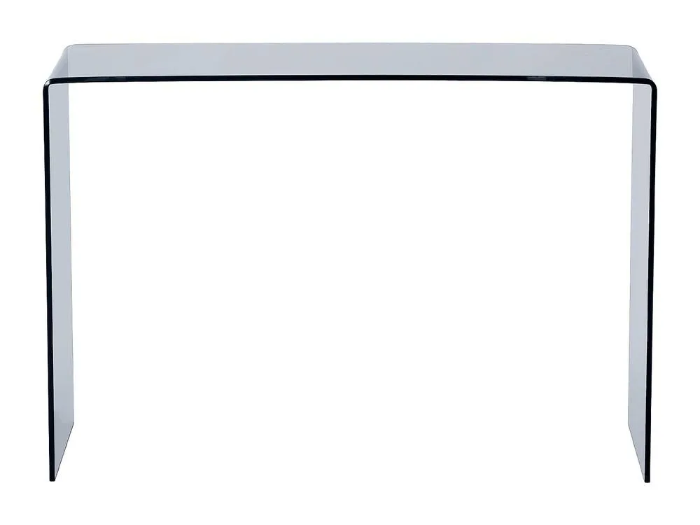 Vente-unique Curved Smoked Tempered Glass Console - Black - ALONZO in Clear 2