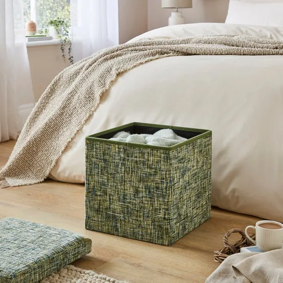 Multi Chenille Cube Ottoman 2
