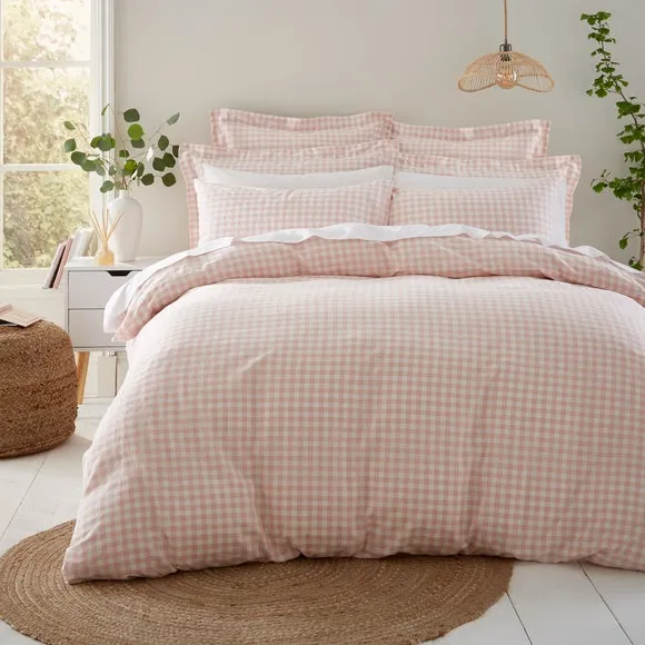 Portloe Woven Gingham 100% Cotton Duvet Cover & Pillowcase Set 1