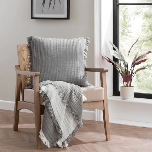 Reversible Muslin Cotton Square Cushion Cover 1