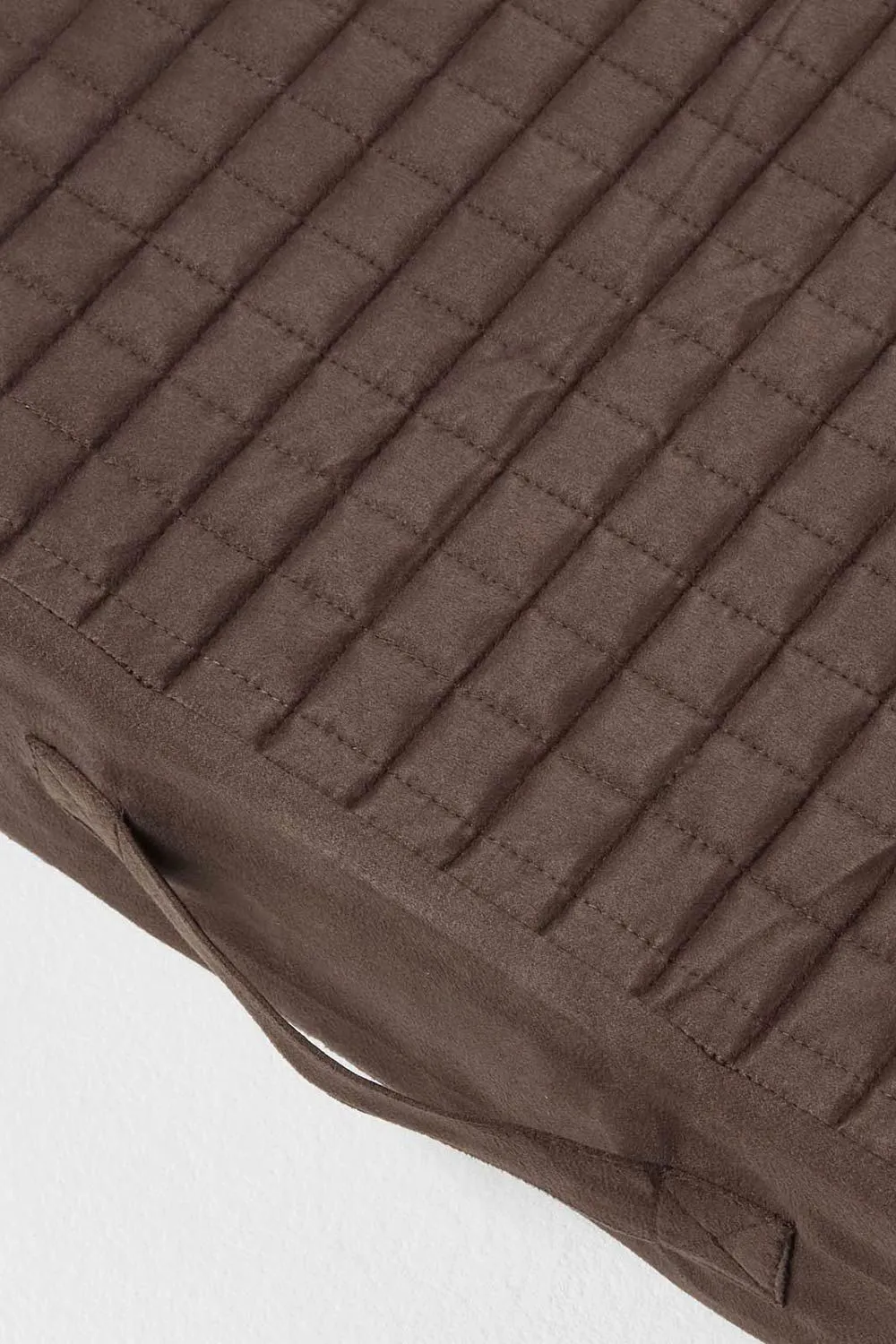 Homescapes Quilted Polyester 3 Seater Orthopaedic Booster Cushion Cover in Chocolate 6