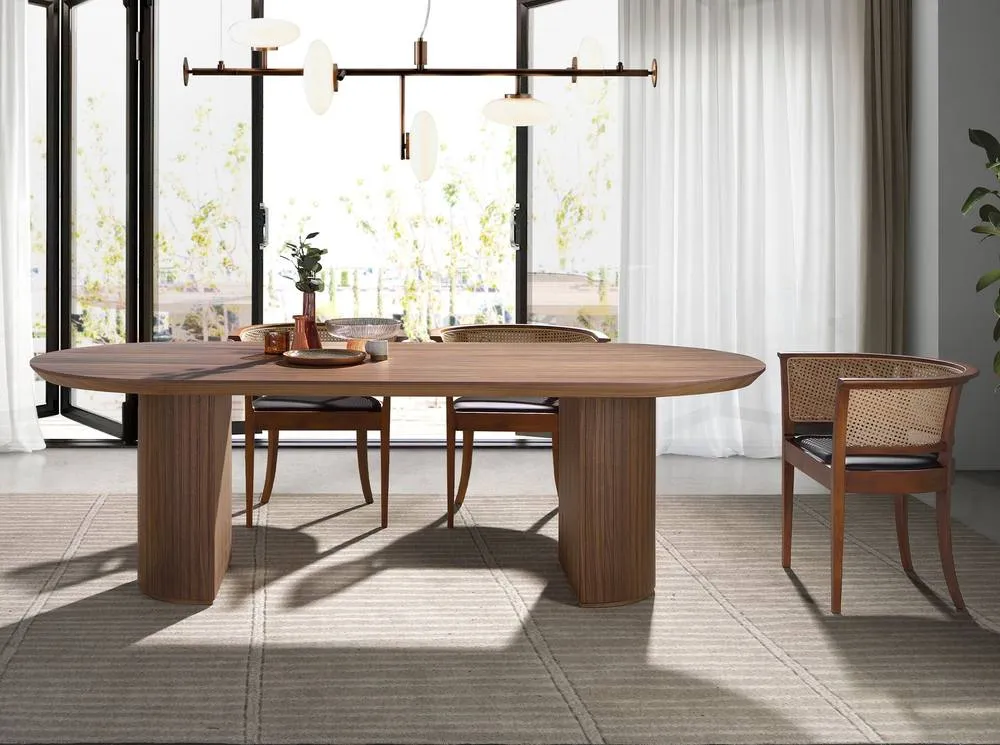 Angel Cerda Oval Walnut Dining Table in Brown 3