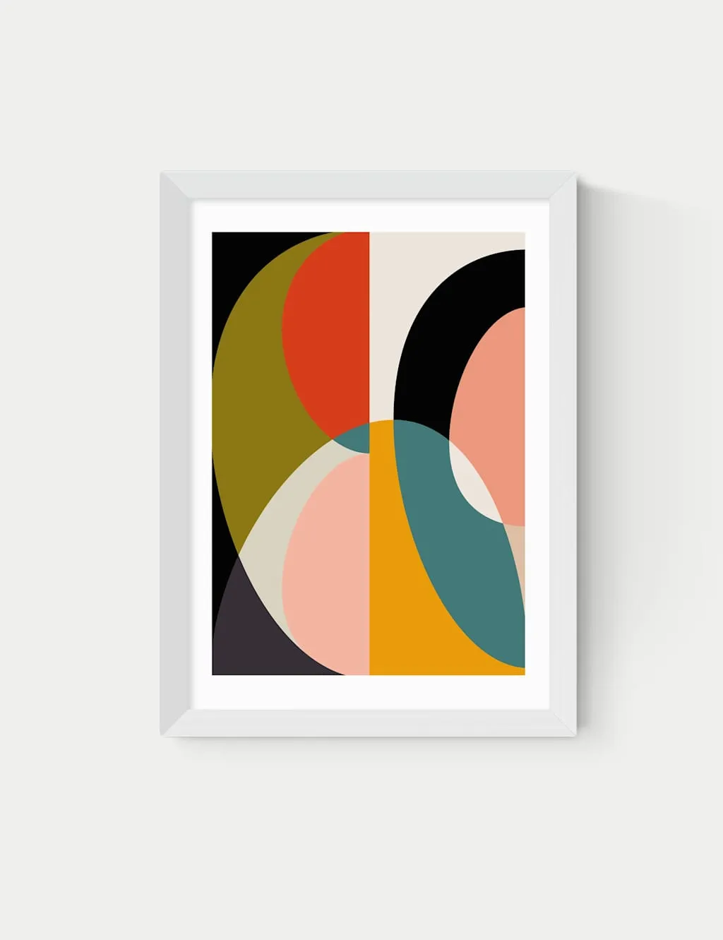 East End Prints Mid Century DIN XI Framed Art Print White