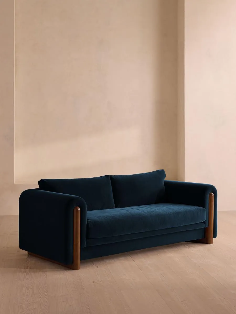 Farrell Three Seater Sofa, Velvet, Royal Blue