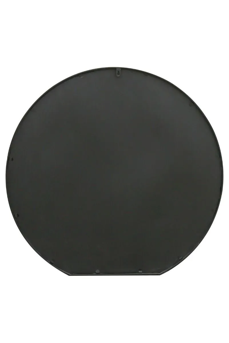 MirrorOutlet Black Framed Flat Bottom Circular Garden Wall Mirror (84CM X 80CM) 3