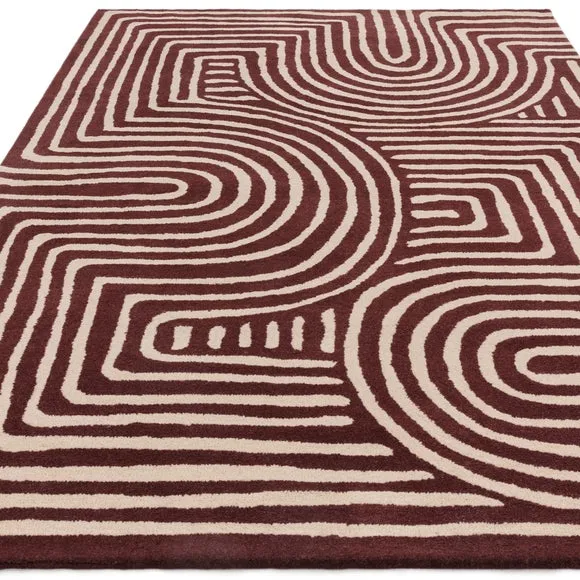 Asiatic Reef Curve Plum Wool Rug 6
