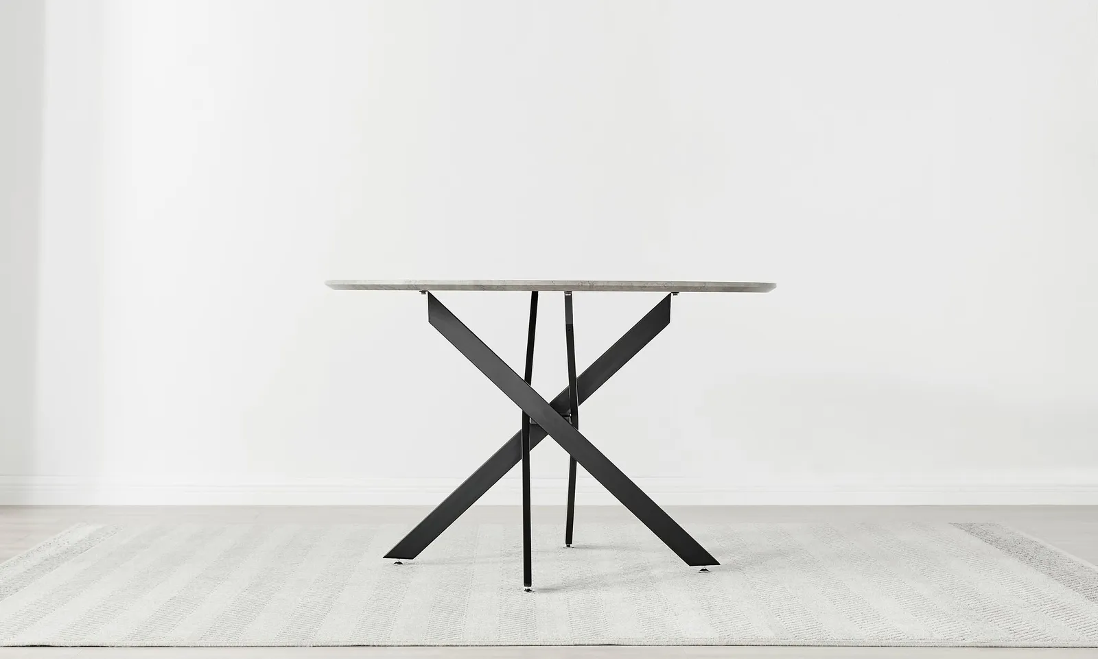 FurnitureboxUK Novara Grey Concrete Effect Black Leg 120cm Round Dining Table & 6 Belgravia Black Leg Chairs in Green 4