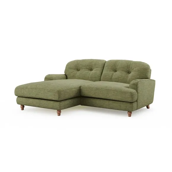 Martha Slub Faux Linen Corner Chaise Sofa 6