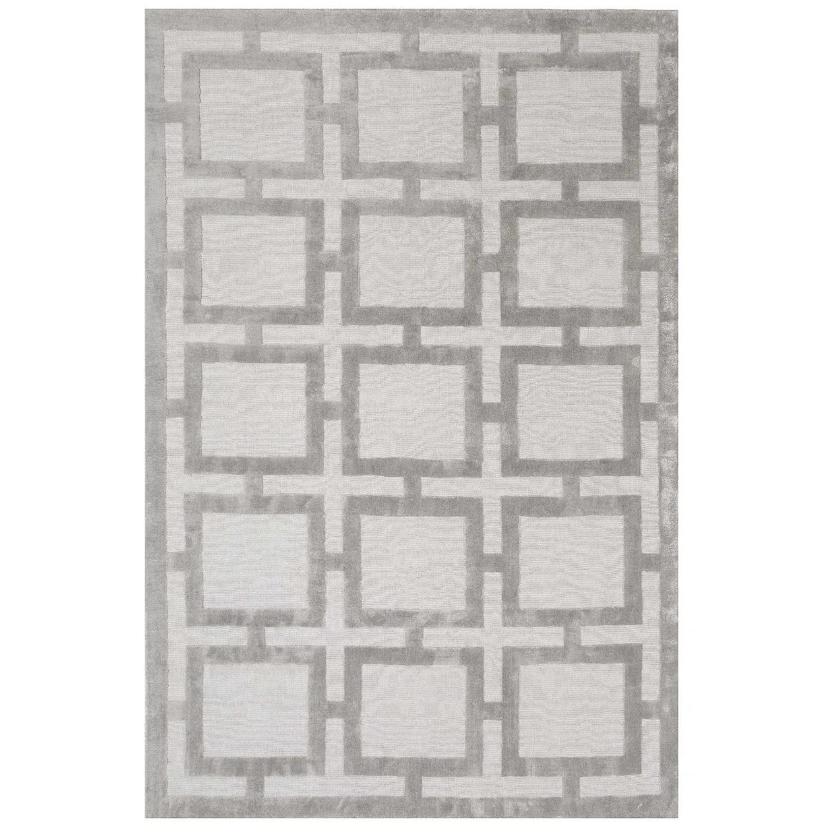 Eaton Silver 120X180Cm Rug, Square Viscose | W120cm | Barker & Stonehouse