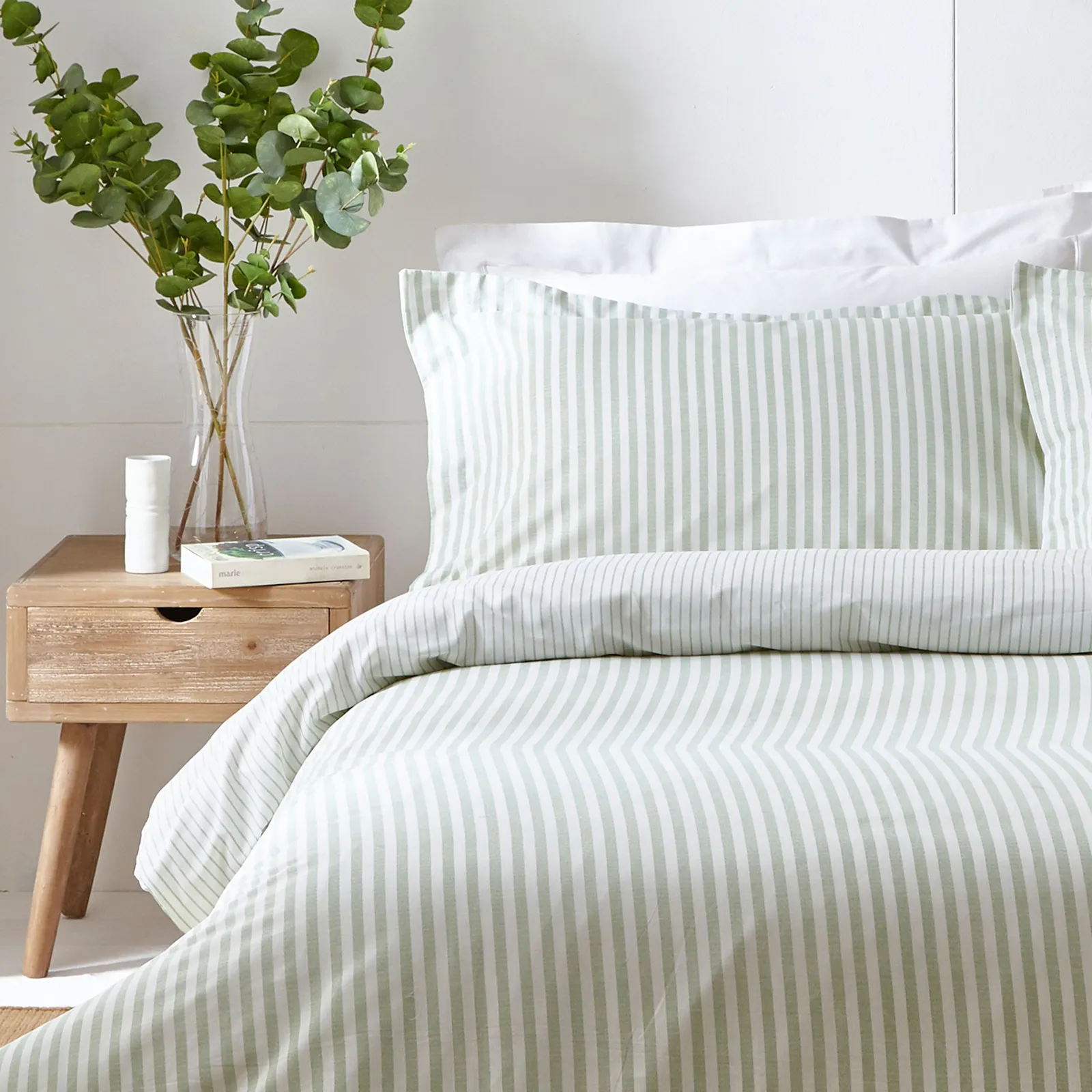 The Linen Yard Hebden Super King Duvet Cover Set, Green 2