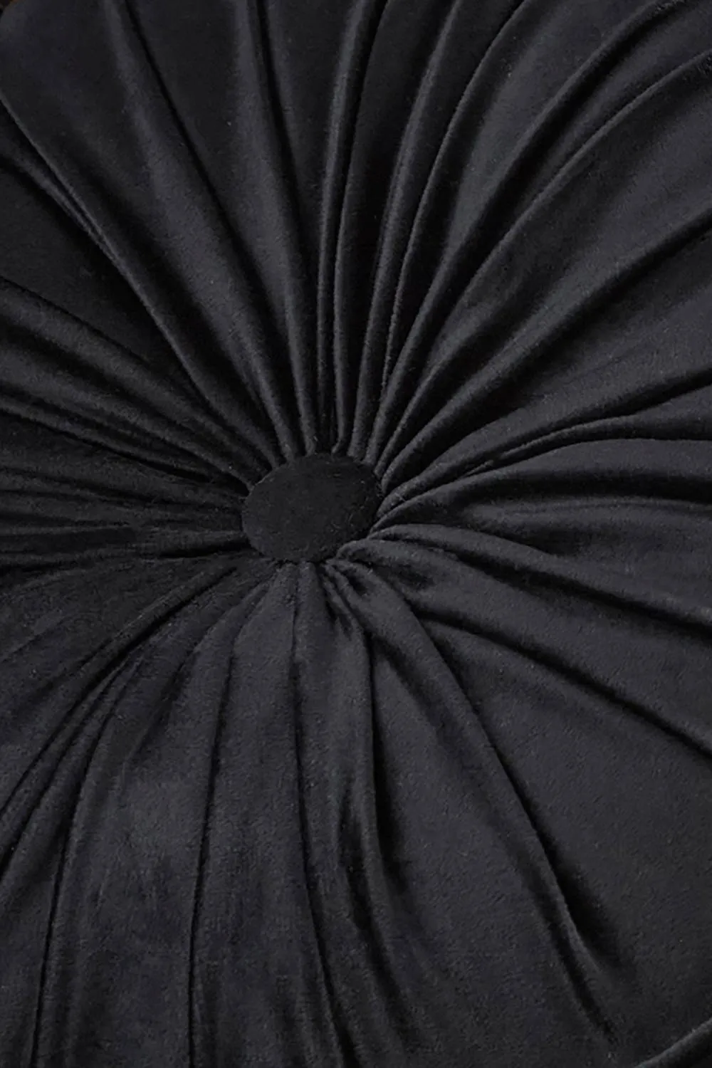 Laurence Llewelyn-Bowen 'Round Pleat' Round Velvet Cushion in Black 3