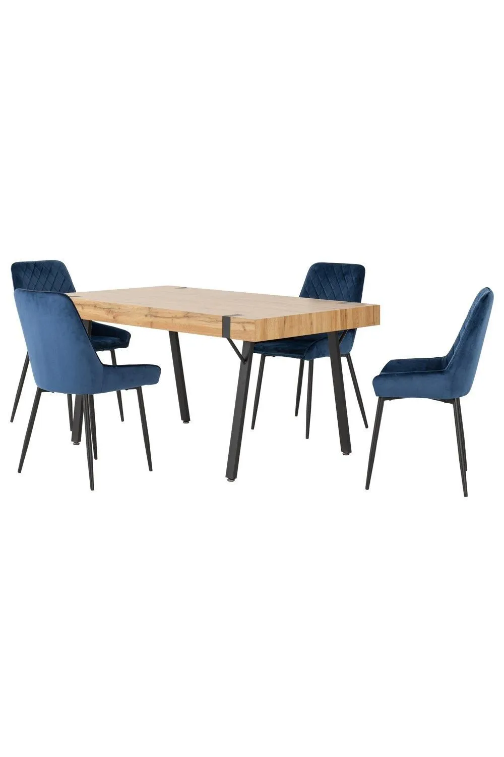 Seconique Treviso Dining Set with Avery Chairs in Blue 1