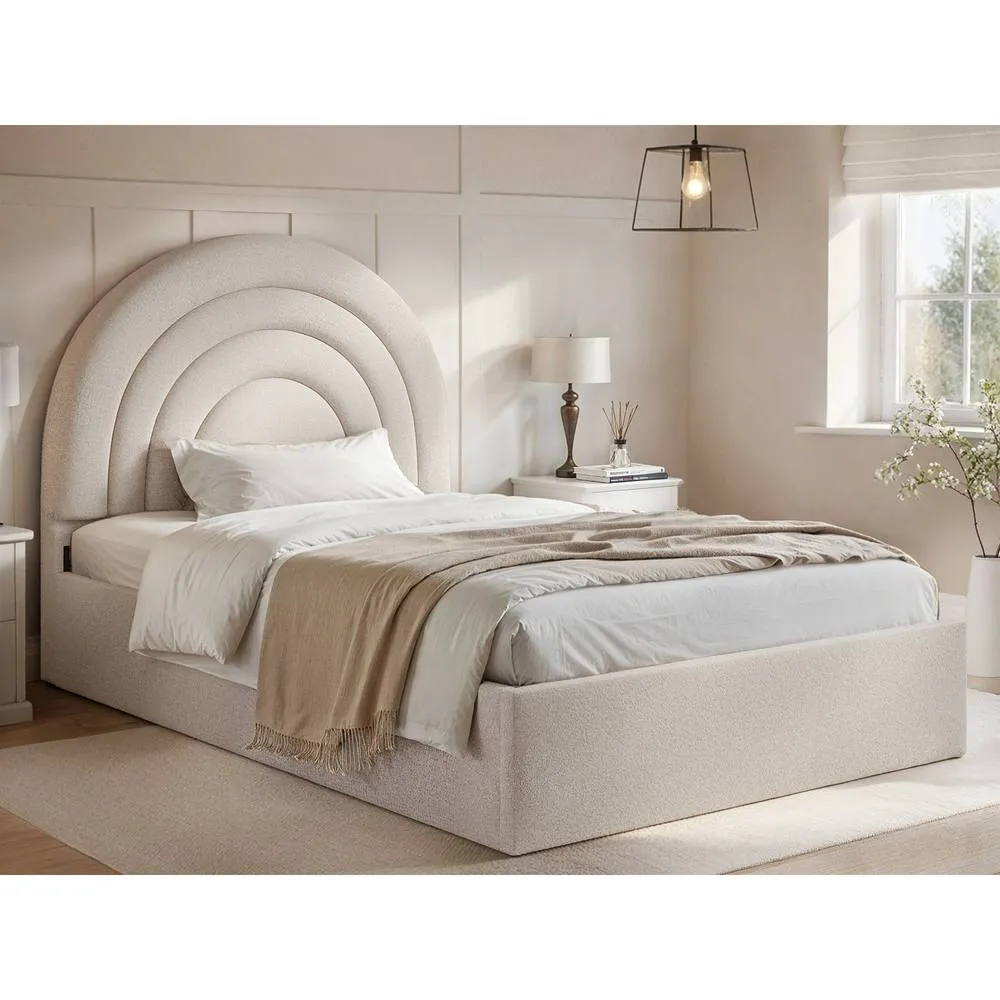 Flair Ava Small Double Ottoman Bed in Cream