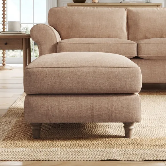 Flori Tonal Plush Chenille Footstool 3
