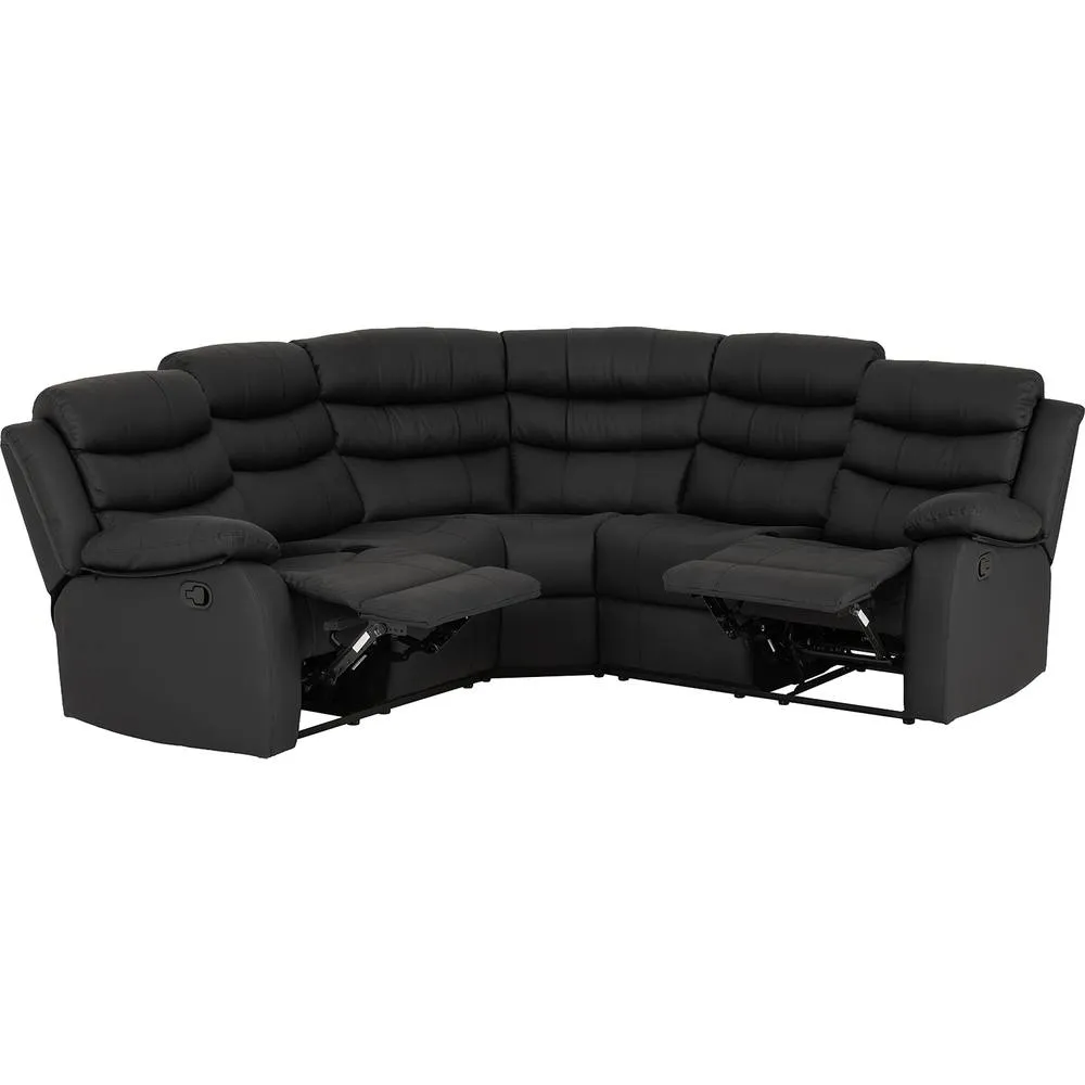 Seconique Roma Corner Recliner Sofa in Black 3