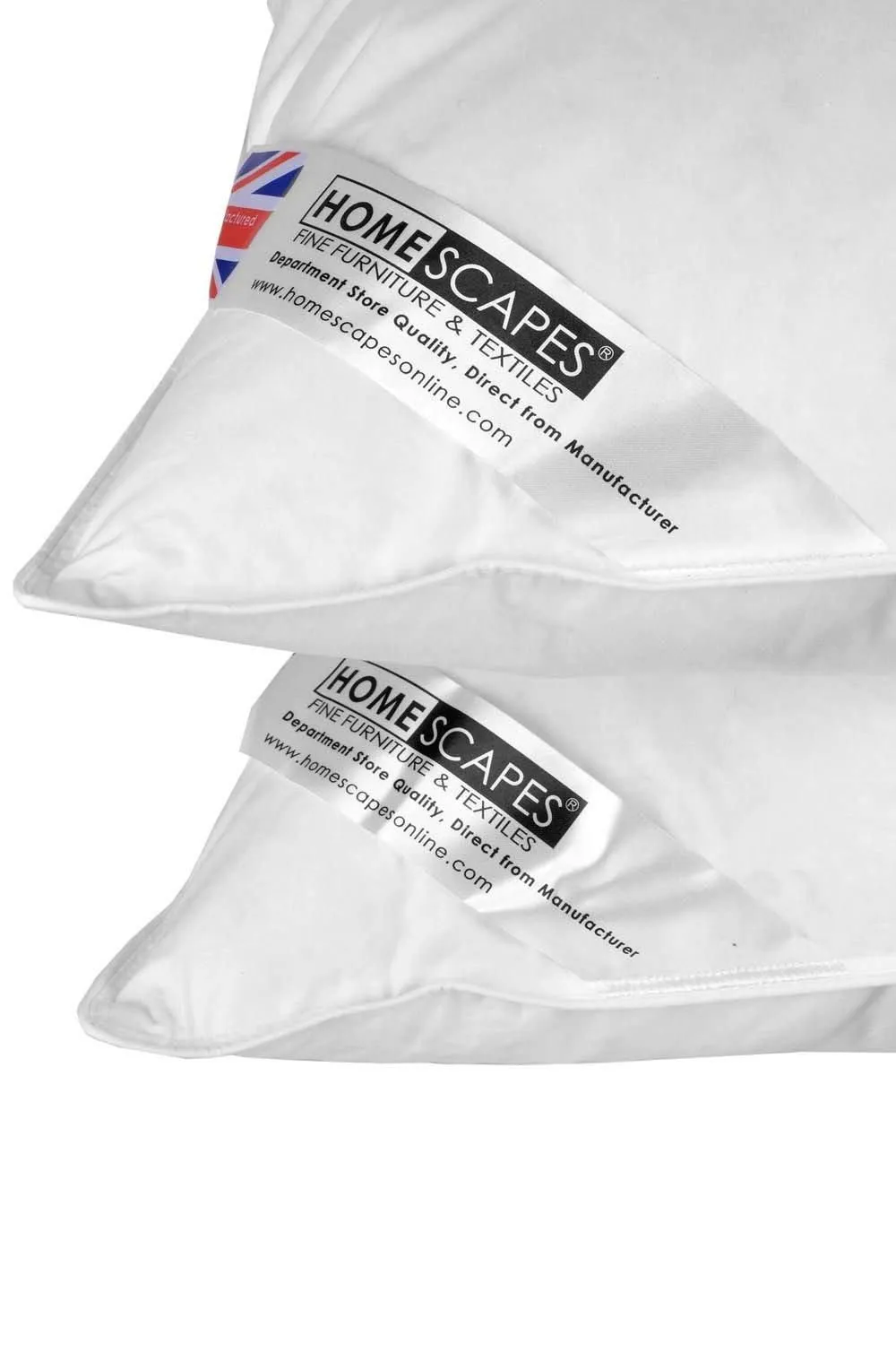 Homescapes White Duck Feather & Down Pillow Pair 2