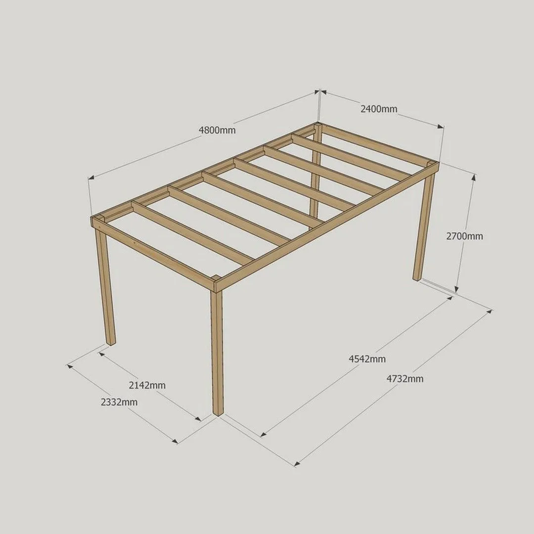 Rutland County Garden Furniture Ltd Garden Pergola - Wood - L240 x W480 x H270 cm - Rustic Brown in Light Green 4