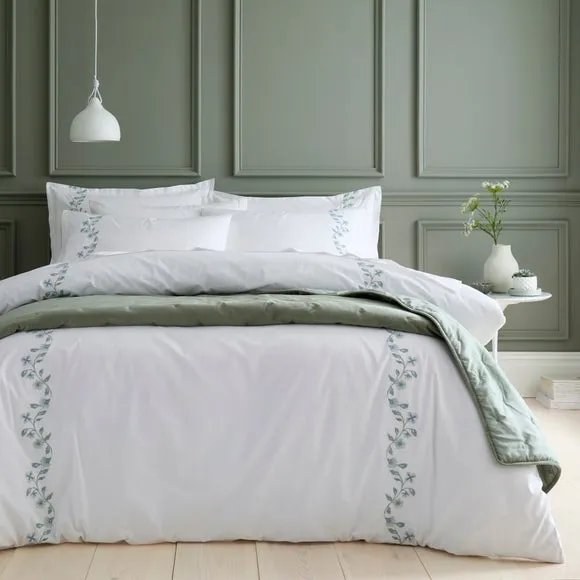 Birtley Embroidered 100% Cotton Duvet Cover & Pillowcase Set 5