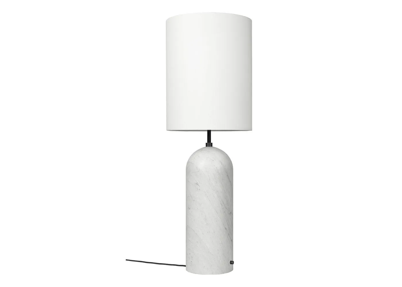 Gubi Fol19 Gravity Floor Lamp XL High White Marble Base White Shade