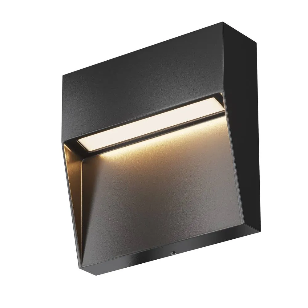 Netlighting Mane Square Outdoor Flush Wall Lamp Black 3000K 100lm IP54