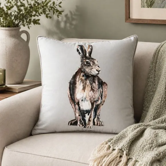 Meg Hawkins Hare Cushion