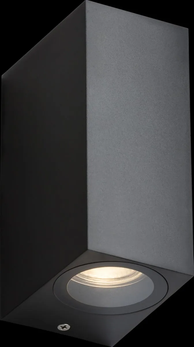Netlighting Knightsbridge ALANA 230V IP65 GU10 Polycarbonate UpDown Wall light Black ALS2BK