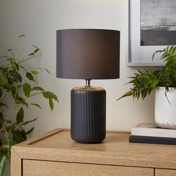 Lea Ribbed Ceramic Table Lamp