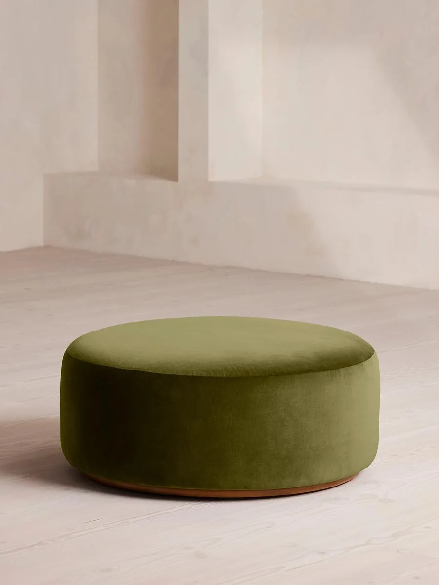 Aline Ottoman, Velvet, Olive