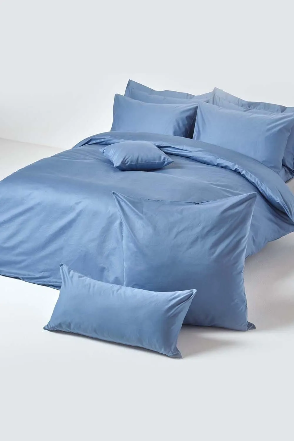 Homescapes Egyptian Cotton Housewife Pillowcase 1000 TC, King Size in Blue 5