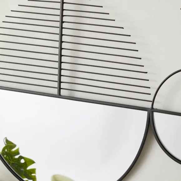 Elements Mirrored Round Indoor Outdoor Wall Art Mirror 2