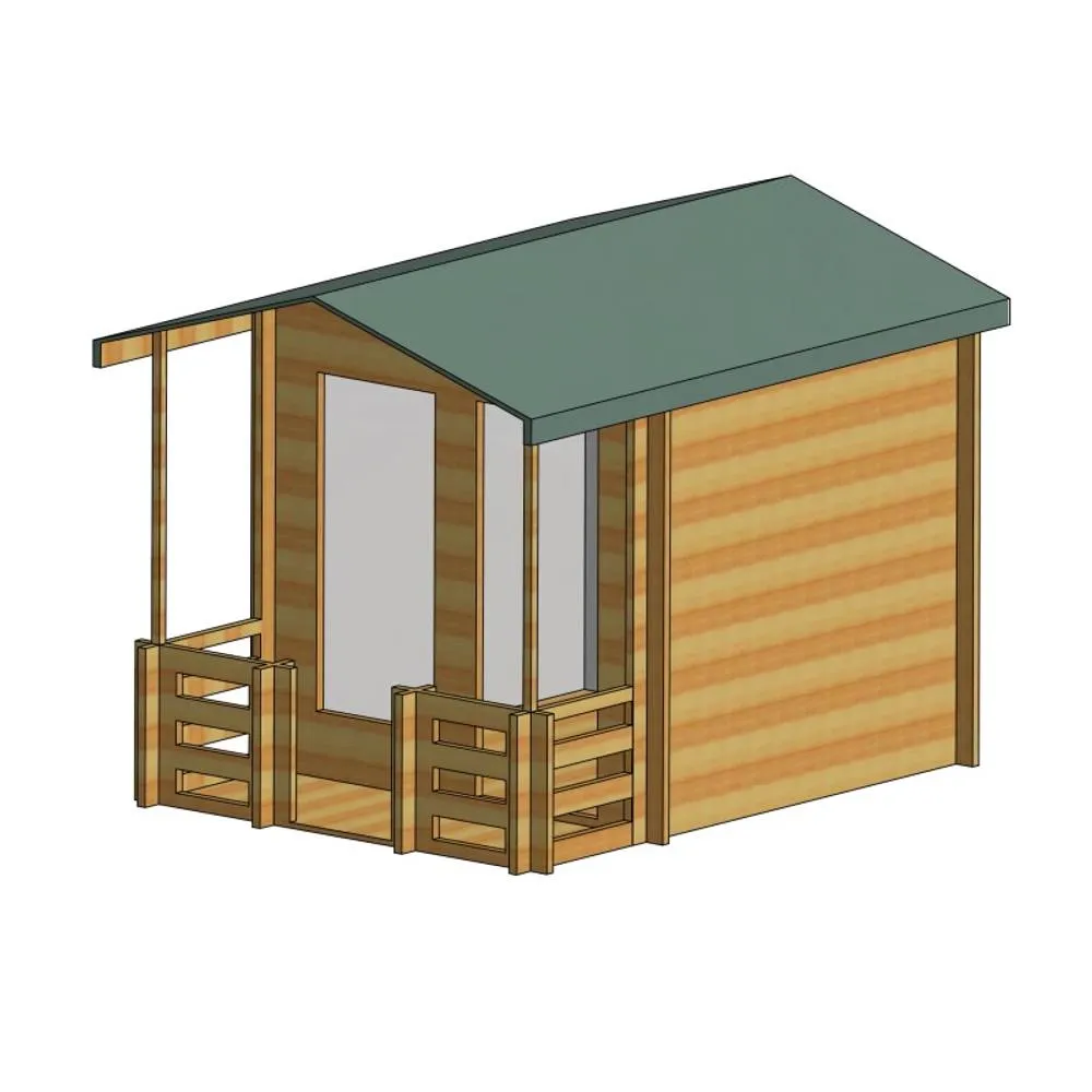 Shires Maulden 19 mm Log Cabin 8 x 8 Feet + Verandah in Brown 5
