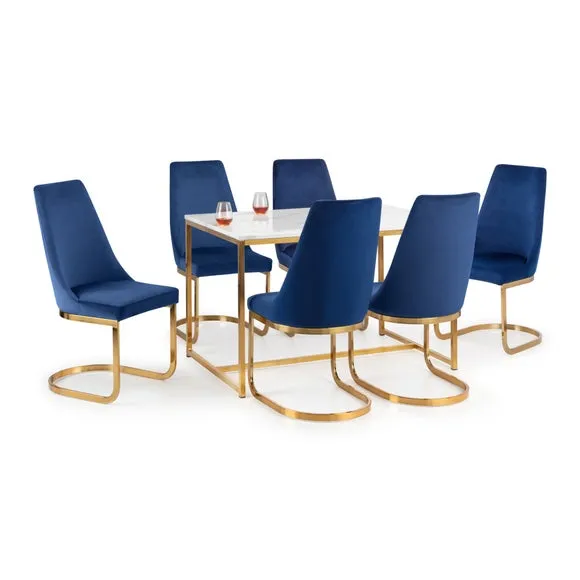 Vittoria Set of 2 Cantilever Dining Chairs, Velvet 6