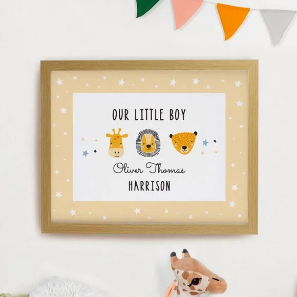 Personalised Safari Animals Poster Frame
