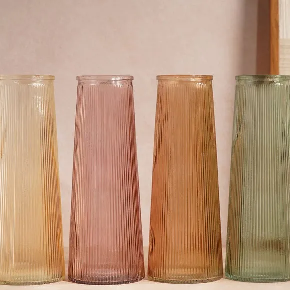 Hestia Tall Ribbed Glass Vase 4