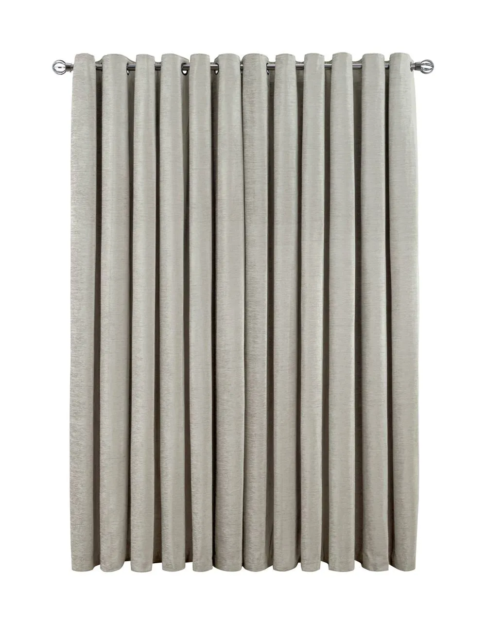 Smart Living Luxury Chenille Eyelet Lined Curtains - 2 Panels in Cream 3