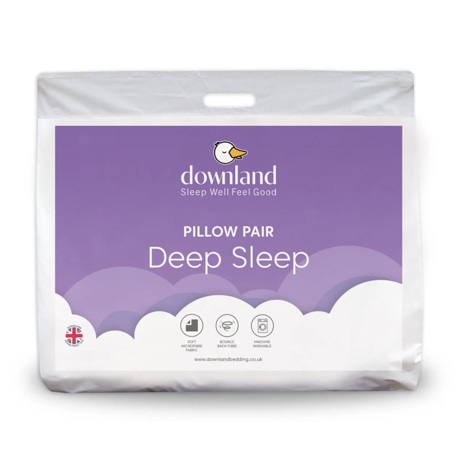 OHS Pack Of 2 Pillows Deep Sleep Filled Bounce Back in White