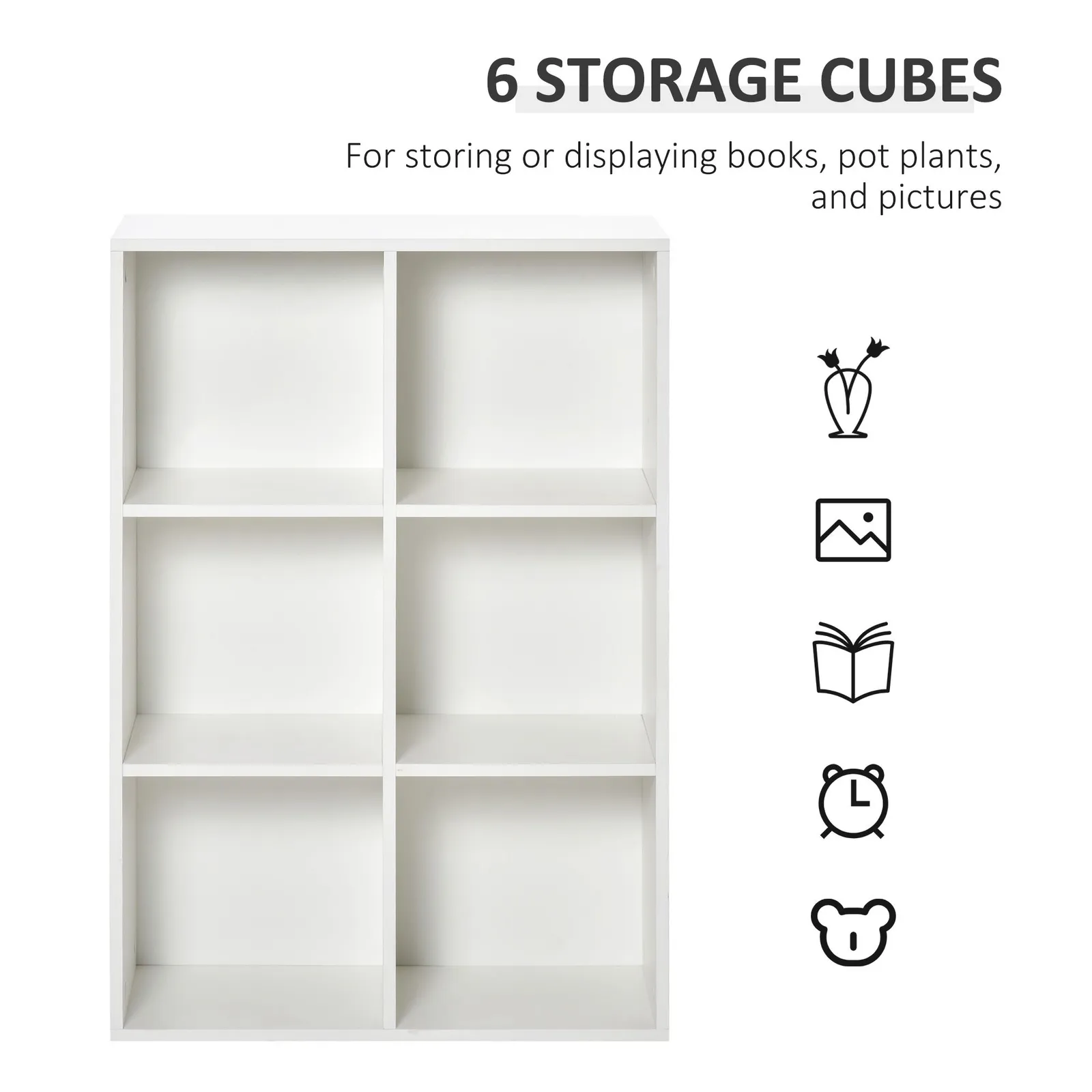 HOMCOM Cubic Cabinet Bookcase Storage Shelves for Home Office in White 5