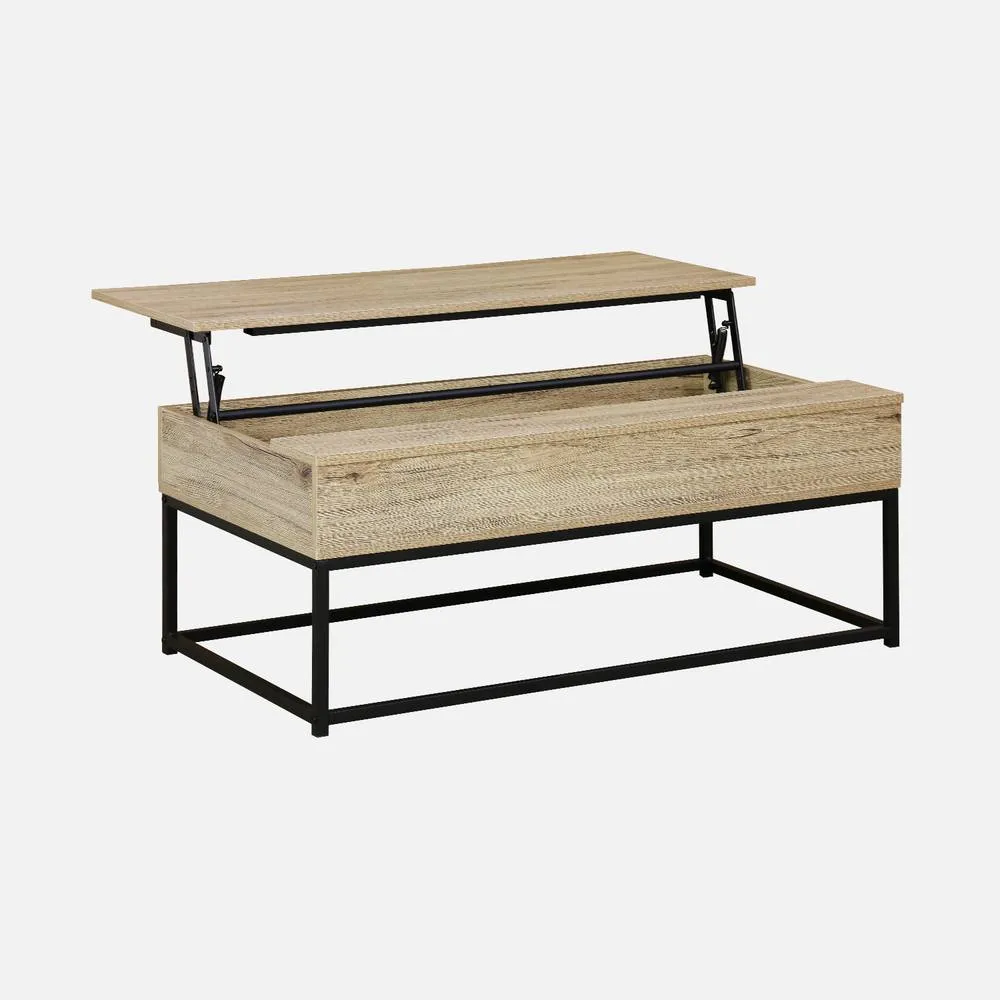 sweeek Liftable Coffee Table in Light Brown 2
