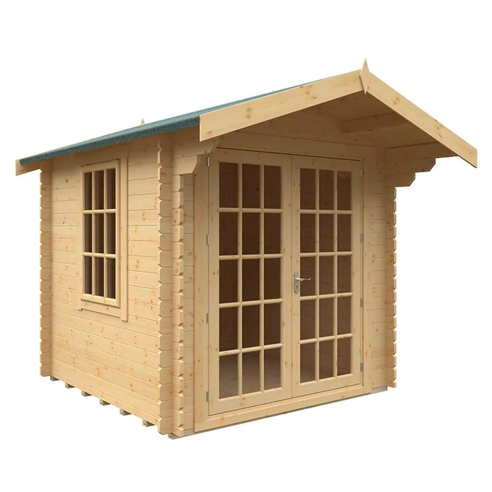 Buttercup Farm 8x8 The Lotherton 28mm Cabin - L235 x W235 x H251.3 cm in Natural