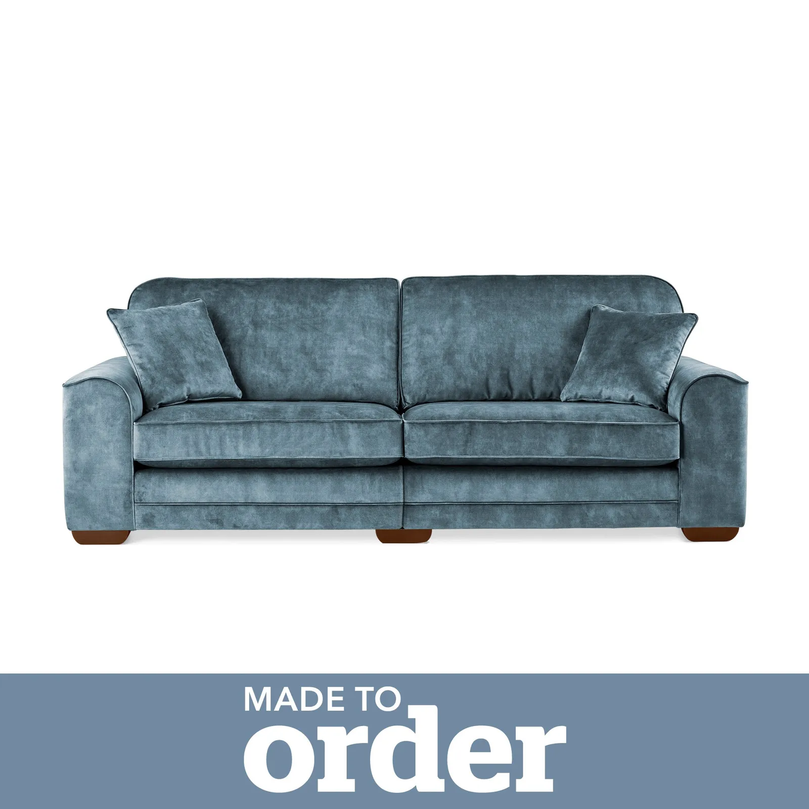 Morello 4 Seater Sofa Slub Velvet Blue
