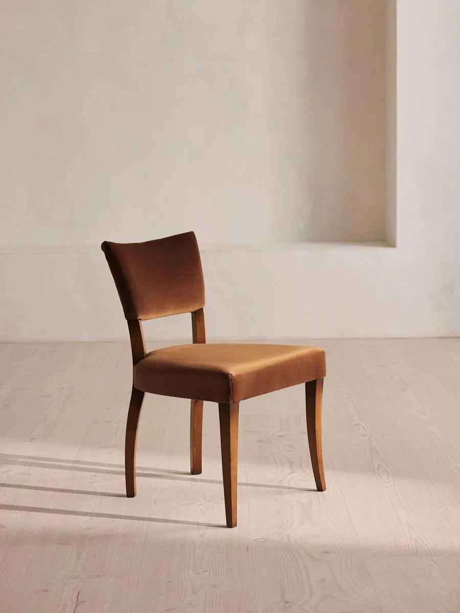 Pair of Molina Dining Chairs, Velvet, Cinnamon