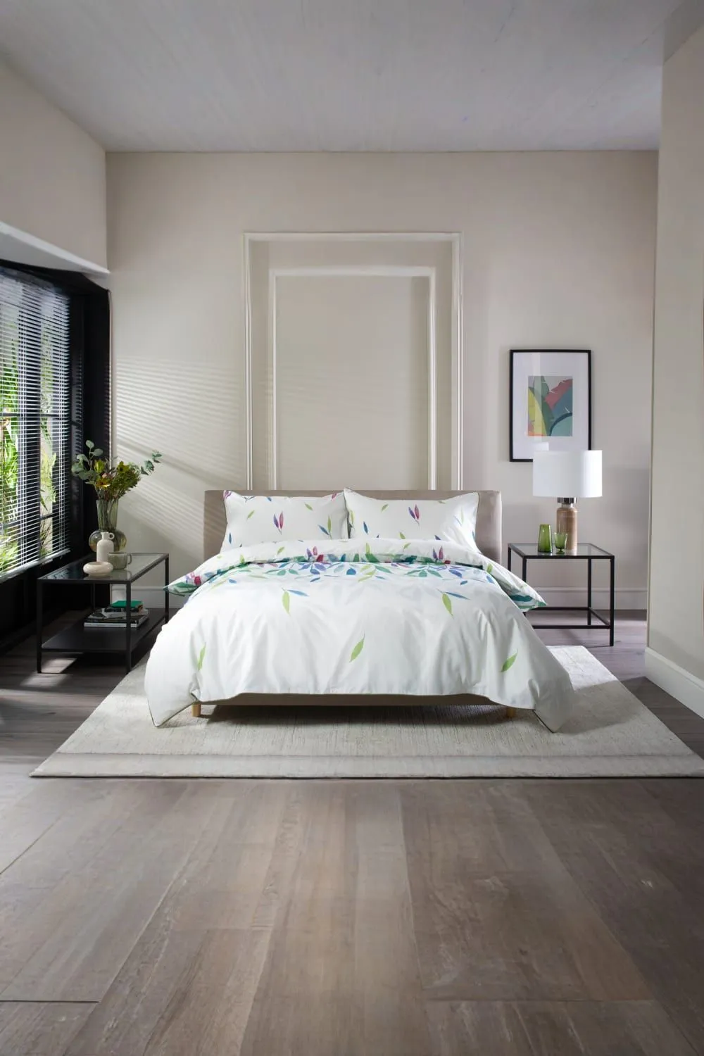 The Lyndon Company Bamboo Leaves 100% Cotton Printed Duvet Set